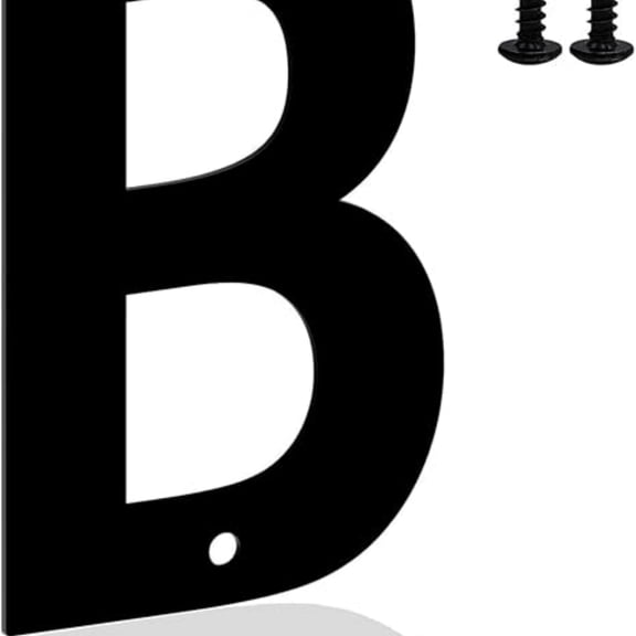3 Inch Metal House Numbers Letters, Black House Address Letters, Outdoor Mailbox Numbers, Modern Metal Address Number Letter for Homes, Apartments, Farms, Outside (B)