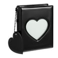thumbnail image 1 of 3 Inch Mini Photo Album, Mini Photocard Binder, Heart Hollow Card Binders with 32 Pockets, Photocard Binder with Pendant, Black, 1 of 6