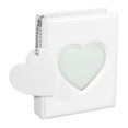 thumbnail image 1 of 3 Inch Mini Photo Album, Mini Photocard Binder, Heart Hollow Card Binders with 32 Pockets, Photocard Binder with Pendant, White, 1 of 6