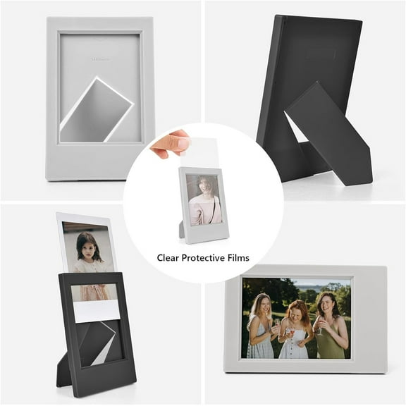 3 Inch Mini Picture Frame, Mini Table Photo Frame, 8 Pcs(4 Each, Black &Grey), Photos Frame for Desktop & Tabletop Display