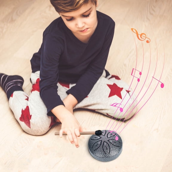 3 Inch Mini Rain Drum, Usupdd 6 Tone Steel Tongue Drum Percussion Instrument Lightweight, Portable Small Drum for Children Beginners with Storage Bag
