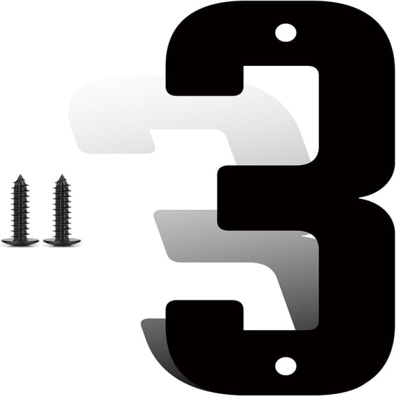 3 Inch Modern Metal House Numbers, Metal Address Numbers and Letters, Black Door Mailbox Number, House Address Letter and Number for Office Home Farm Outside (3)