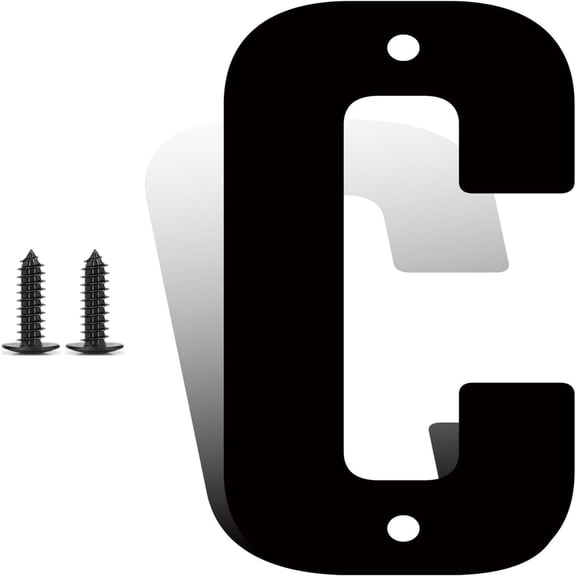 3 Inch Modern Metal House Numbers, Metal Address Numbers and Letters, Black Door Mailbox Number, House Address Letter and Number for Office Home Farm Outside (C)