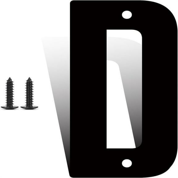 3 Inch Modern Metal House Numbers, Metal Address Numbers and Letters, Black Door Mailbox Number, House Address Letter and Number for Office Home Farm Outside (D)