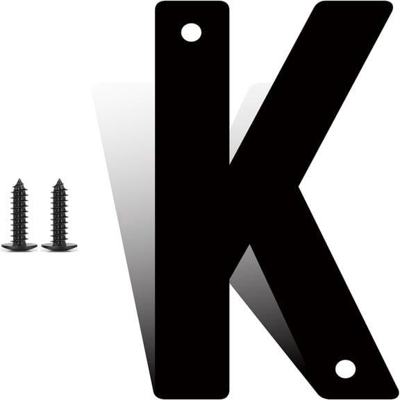 3 Inch Modern Metal House Numbers, Metal Address Numbers and Letters, Black Door Mailbox Number, House Address Letter and Number for Office Home Farm Outside (K)