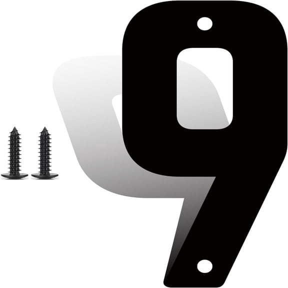 3 Inch Modern Metal House Numbers, Metal Address Numbers and Letters, Black Door Mailbox Number, House Address Letter and Number for Office Home Outside (9)