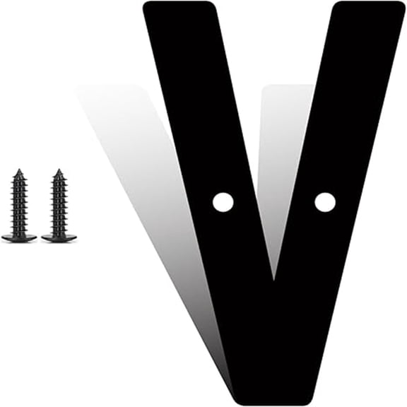 3 Inch Modern Metal House Numbers, Metal Address Numbers and Letters, Black Door Mailbox Number, House Address Letter and Number for Office Home Outside (V)