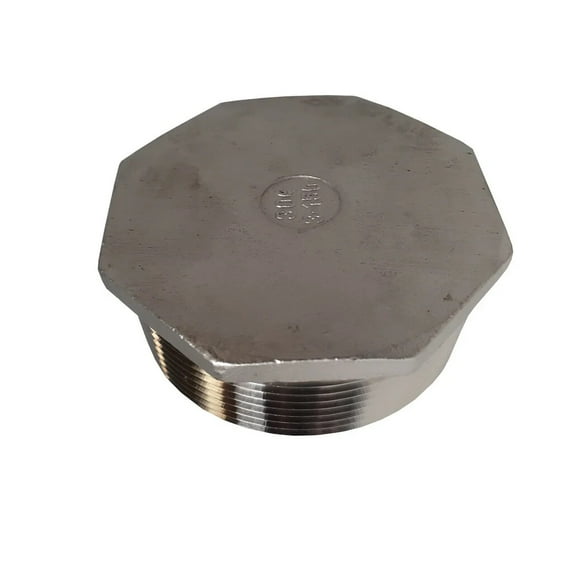 3 Inch NPT Threaded SS Hex End Plug, 304 SS, 150# - Male NPT, Pipe ...