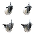 thumbnail image 1 of 3 Inch Nylon 3/8 Inch Threaded Stem Caster Set 2 Brakes SCC, 1 of 2