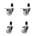 thumbnail image 1 of 3 Inch Nylon Swivel 1-1/2 Inch Expanding Stem Caster Set 2 Total Lock Brakes, 1 of 2
