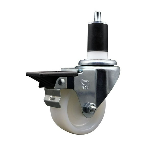 3 Inch Nylon Swivel 1-1/2 Inch Expanding Stem Caster with Brake SCC
