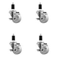 thumbnail image 1 of 3 Inch Nylon Swivel 1-3/8 Inch Expanding Stem Caster Set with Brake SCC, 1 of 2