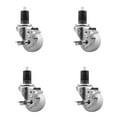 thumbnail image 1 of 3 Inch Nylon Swivel 1-5/8 Inch Expanding Stem Caster Set with Brake SCC, 1 of 2