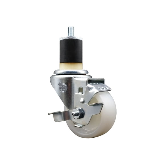 3 Inch Nylon Swivel 1-7/8 Inch Expanding Stem Caster with Brake SCC