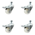 thumbnail image 1 of 3 Inch Nylon Swivel 10mm Threaded Stem Caster Set with Total Lock Brake SCC, 1 of 2