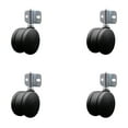 thumbnail image 1 of 3 Inch Nylon Twin Wheel Casters with Side Mounting Bracket – Set of 4 - SCC, 1 of 2