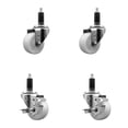thumbnail image 1 of 3 Inch Nylon Wheel Swivel 1-1/8 Inch Expanding Stem Caster Set 2 Brakes SCC, 1 of 2