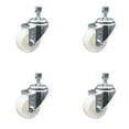 thumbnail image 1 of 3 Inch Nylon Wheel Swivel 10mm Threaded Stem Caster Set Service Caster Brand, 1 of 2