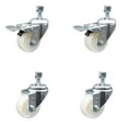 thumbnail image 1 of 3 Inch Nylon Wheel Swivel 12mm Threaded Stem Caster Set 2 Total Lock Brakes, 1 of 2