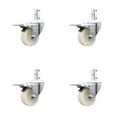thumbnail image 1 of 3 Inch Nylon Wheel Swivel 3/4 Inch Square Stem Caster Set Total Lock Brake SCC, 1 of 2