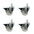thumbnail image 1 of 3 Inch Nylon Wheel Swivel 3/4 Inch Square Stem Caster Set with Brake SCC, 1 of 2