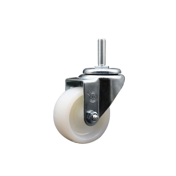 3 Inch Nylon Wheel Swivel 3/4 Inch Threaded Stem Caster Service Caster