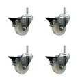 thumbnail image 1 of 3 Inch Nylon Wheel Swivel 3/4 Inch Threaded Stem Caster Set with Brake SCC, 1 of 2