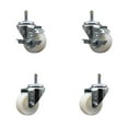 thumbnail image 1 of 3 Inch Nylon Wheel Swivel 7/16 Inch Grip Ring Stem Caster Set 2 Brakes SCC, 1 of 2