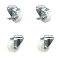thumbnail image 1 of 3 Inch Nylon Wheel Swivel Bolt Hole Caster Set with 2 Brake Service Caster Brand, 1 of 2