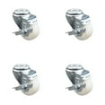 thumbnail image 1 of 3 Inch Nylon Wheel Swivel Bolt Hole Caster Set with Brake Service Caster Brand, 1 of 2