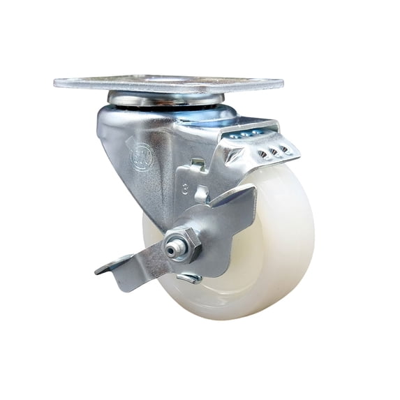 3 Inch Nylon Wheel Swivel Top Plate Caster with Brake Service Caster Brand