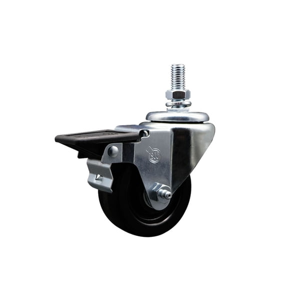 3 Inch Phenolic 10MM Threaded Stem Caster with Brake
