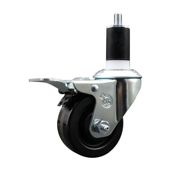 3 Inch Phenolic Swivel 1-1/2 Inch Expanding Stem Caster Total Lock Brake SCC