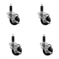 thumbnail image 1 of 3 Inch Phenolic Swivel 1-1/8 Inch Expanding Stem Caster Set with Brake SCC, 1 of 2