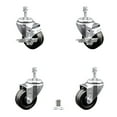 thumbnail image 1 of 3 Inch Phenolic Wheel Swivel 10mm Threaded Stem Caster Set 2 Brakes SCC, 1 of 2