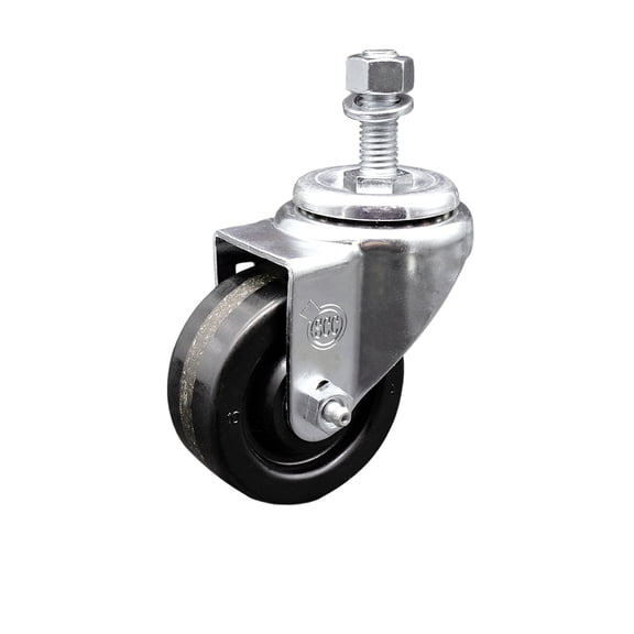 3 Inch Phenolic Wheel Swivel 12mm Threaded Stem Caster Service Caster Brand
