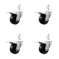 thumbnail image 1 of 3 Inch Phenolic Wheel Swivel 3/4 Inch Square Stem Caster Set Total Lock Brake, 1 of 2