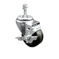 thumbnail image 1 of 3 Inch Phenolic Wheel Swivel 3/8 Inch Threaded Stem Caster with Brake SCC, 1 of 2