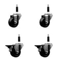 thumbnail image 1 of 3 Inch Phenolic Wheel Swivel 7/8 Inch Expanding Stem Caster Set 2 Brakes SCC, 1 of 2