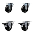 thumbnail image 1 of 3 Inch Phenolic Wheel Swivel Top Plate Caster Set with 2 Posi Brakes SCC, 1 of 2