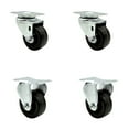 thumbnail image 1 of 3 Inch Phenolic Wheel Swivel Top Plate Caster Set with 2 Rigid Service Caster, 1 of 2
