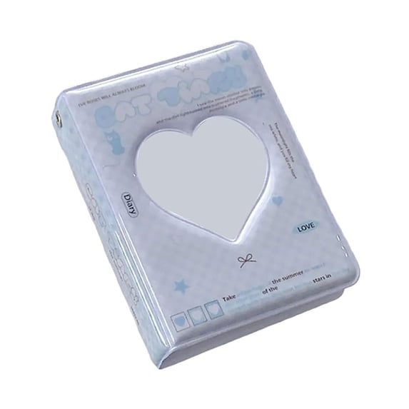 3 Inch Photo Card Album with Heart Cutout 40 Pocket PVC Holder for Kpop Idol Travel Memory Collection Includes 1 Piece