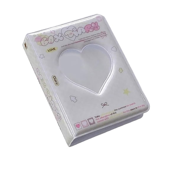 3 Inch Photo Card Album with Heart Cutout 40 Pocket PVC Holder for Kpop Idol Travel Memory Collection Includes 1 Piece