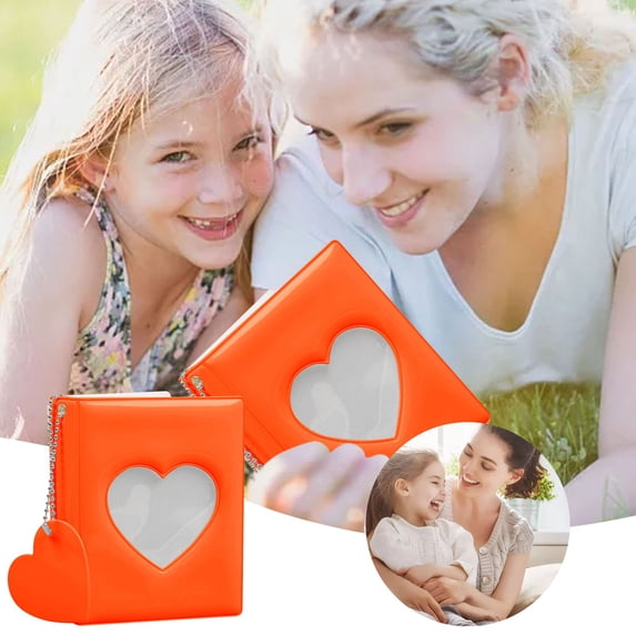 3 Inch Photocard Holder Book Photo Album, 32 Pockets Mini Heart Shape Photocard Binder, Portable Card Album with Heart Pendant for K-Pop Photocard Collection Card Enthusiasts