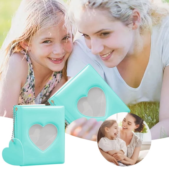 3 Inch Photocard Holder Book Photo Album, 32 Pockets Mini Heart Shape Photocard Binder, Portable Card Album with Heart Pendant for K-Pop Photocard Collection Card Enthusiasts
