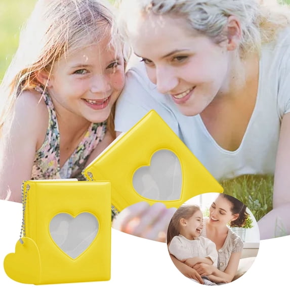 3 Inch Photocard Holder Book Photo Album, 32 Pockets Mini Heart Shape Photocard Binder, Portable Card Album with Heart Pendant for K-Pop Photocard Collection Card Enthusiasts