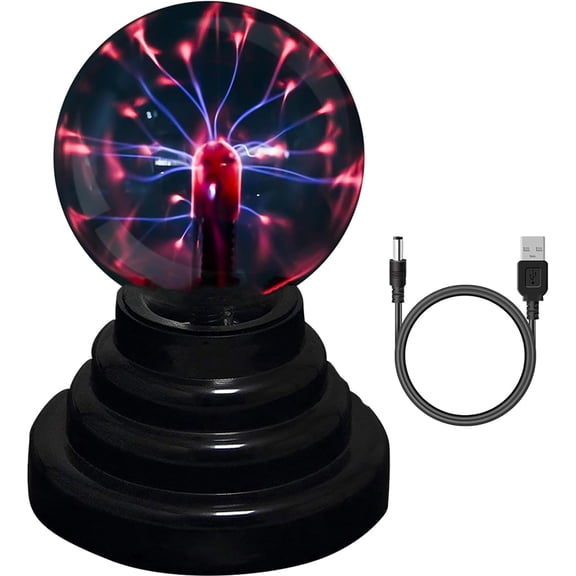 3-Inch Plasma Ball Lamp Light Touch Sensitive Nebula Sphere Globe Novelty Toy - USB or Battery Powered