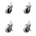 thumbnail image 1 of 3 Inch Polyurethane Wheel 3/8 Inch Threaded Stem Caster Set with 2 Brakes SCC, 1 of 2