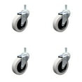 thumbnail image 1 of 3 Inch Polyurethane Wheel 5/16 Inch Threaded Stem Caster Set of 4 Service Caster, 1 of 2