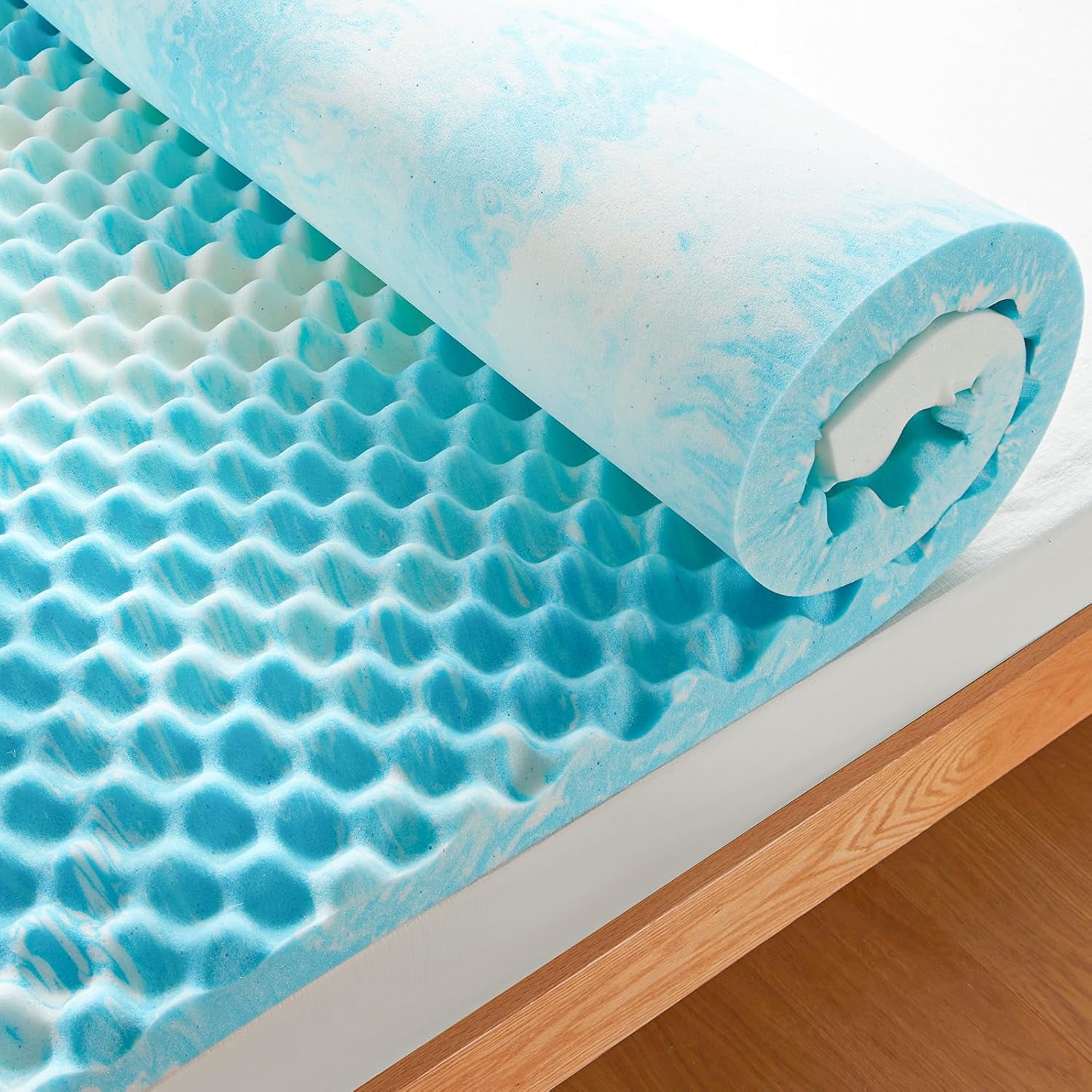 3Inch Queen Egg Crate Memory Foam Mattress Topper for Pressure Relief